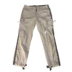 Marrakech Anthropology Mid Rise Draw String Bottoms Cargo Pants White Jogger 28